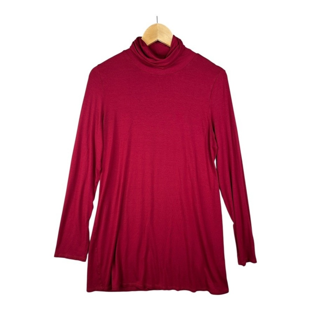 J. Jill Womens Mock Neck Sweater Red Size Medium Stretch